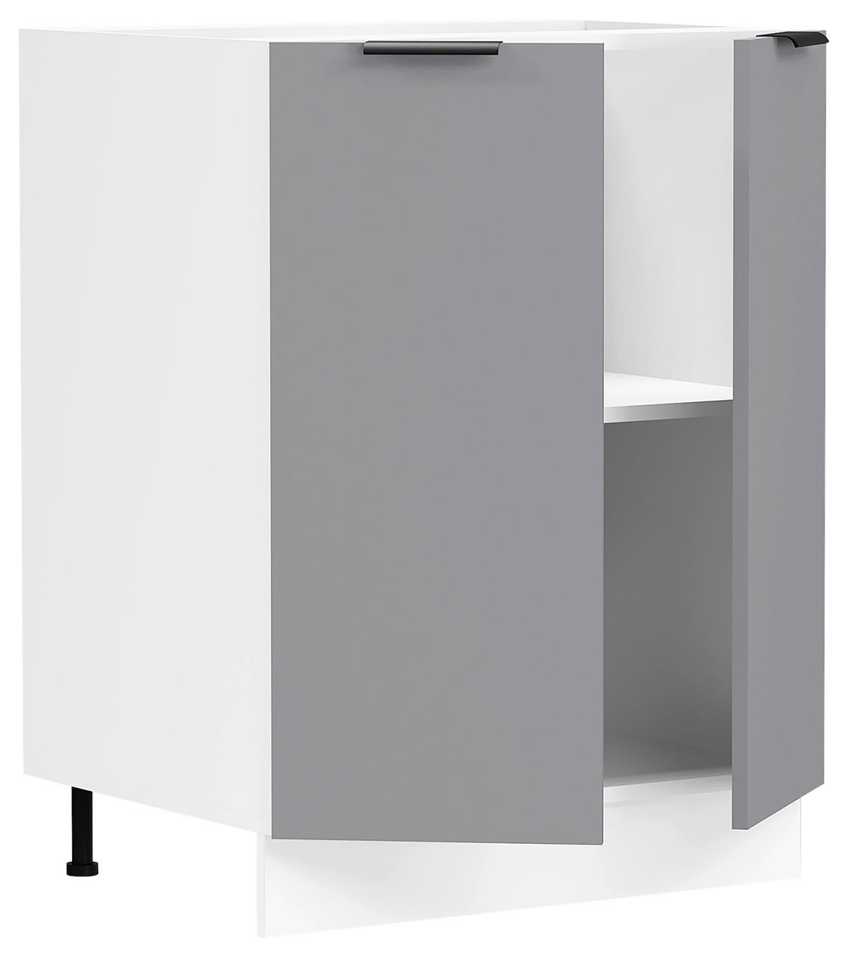 KÜCHENUNTERSCHRANK 60/82/46 cm  in Anthrazit, Weiss  - Weiss/Anthrazit, Trend, Holzwerkstoff/Kunststoff (60/82/46cm) - MID.YOU