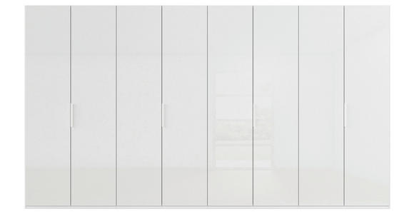 DREHTÜRENSCHRANK 400/235/61 cm,  in Weiß, Weiß Hochglanz, 8-türig  - Weiß Hochglanz/Weiß, Basics, Holzwerkstoff/Metall (400/235/61cm) - Novel