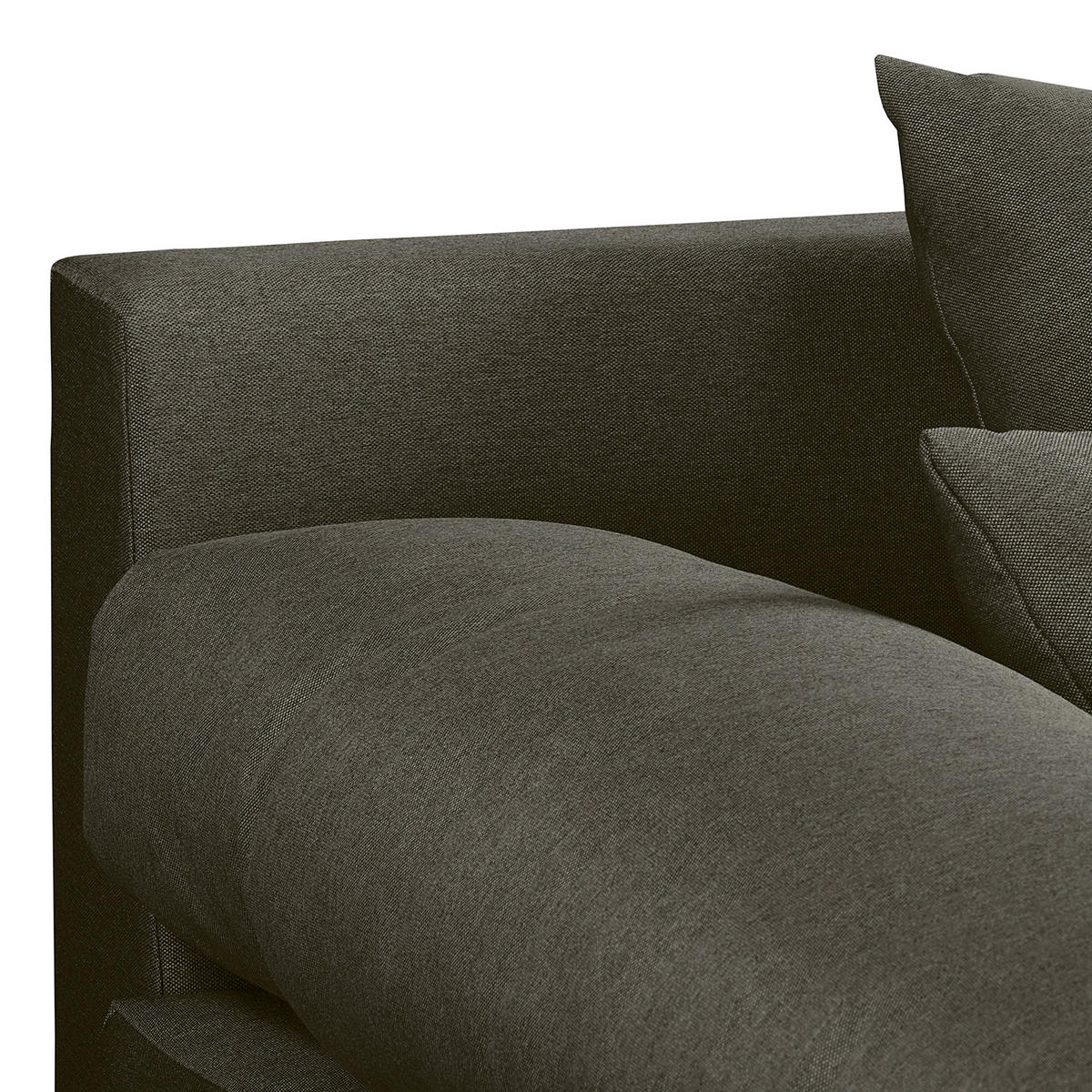 ECKSOFA Naomi Dunkelgrau Mikrofaser Rückenkissen  - Dunkelgrau/Schwarz, Design, Kunststoff/Textil (243/284cm) - P & B