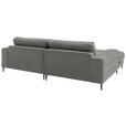 ECKSOFA  in Flachgewebe Hellgrau  177/253 cm  - Hellgrau/Schwarz, Design, Textil/Metall (177/253cm) - Dieter Knoll