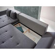 ECKSOFA in Webstoff Hellgrau, Grau  302/187 cm  - Chromfarben/Dunkelgrau, Design, Kunststoff/Textil (302/187cm) - Carryhome