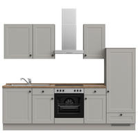 KÜCHENLEERBLOCK 270 cm   in Grau, Eiche dunkel  - Eiche dunkel/Schwarz, MODERN, Holzwerkstoff/Metall (270cm) - Nobilia