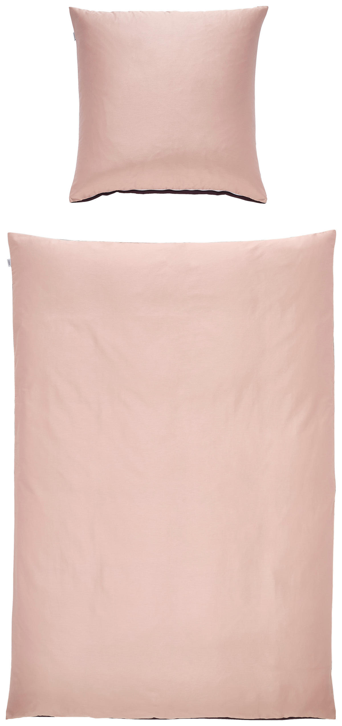 WENDEBETTWÄSCHE SW-Plant rot Satin 135/200 cm  - Rotbraun/Hellrosa, Design, Textil (135/200cm) - Schöner Wohnen