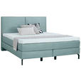 BOXSPRINGBETT 180/200 cm  in Jadegrün  - Jadegrün/Schwarz, KONVENTIONELL, Textil/Metall (180/200cm) - Dieter Knoll