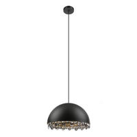 KRISTALL-HÄNGELEUCHTE 45/150 cm   - Goldfarben/Schwarz, Design, Glas/Metall (45/150cm) - Eglo