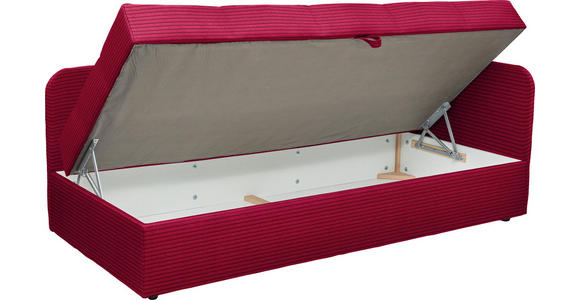 LIEGE  in Cord Rot  - Rot/Schwarz, Basics, Kunststoff/Textil (205/90/95cm) - Xora