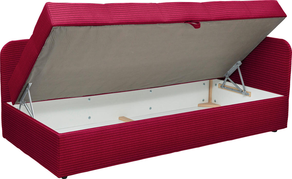 LIEGE  in Cord Rot  - Rot/Schwarz, Basics, Kunststoff/Textil (205/90/95cm) - Xora