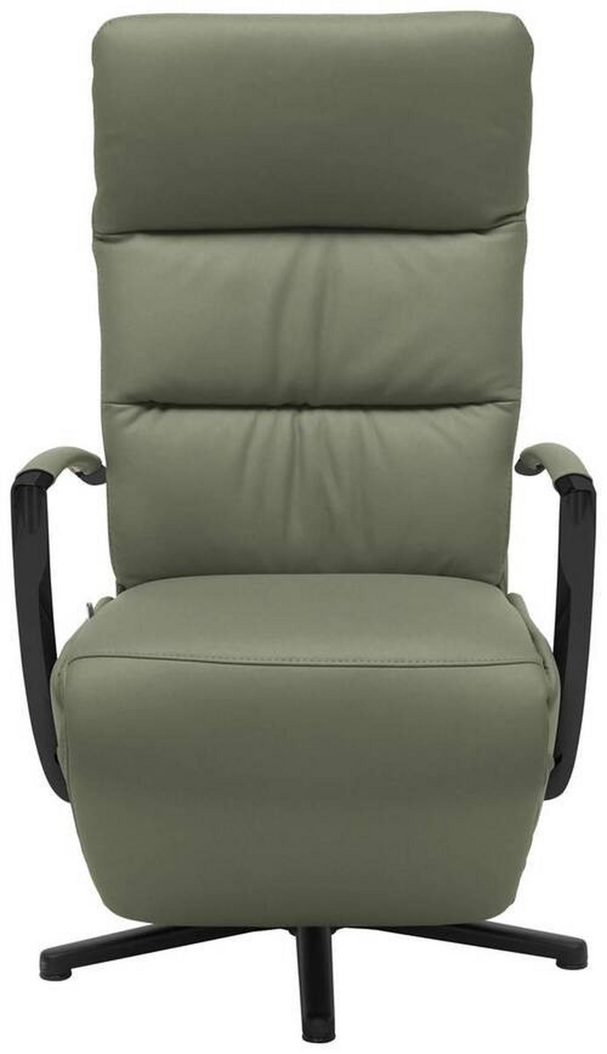 RELAXSESSEL in Leder Grün  - Schwarz/Grün, Design, Leder/Metall (64/112/80cm) - Cantus