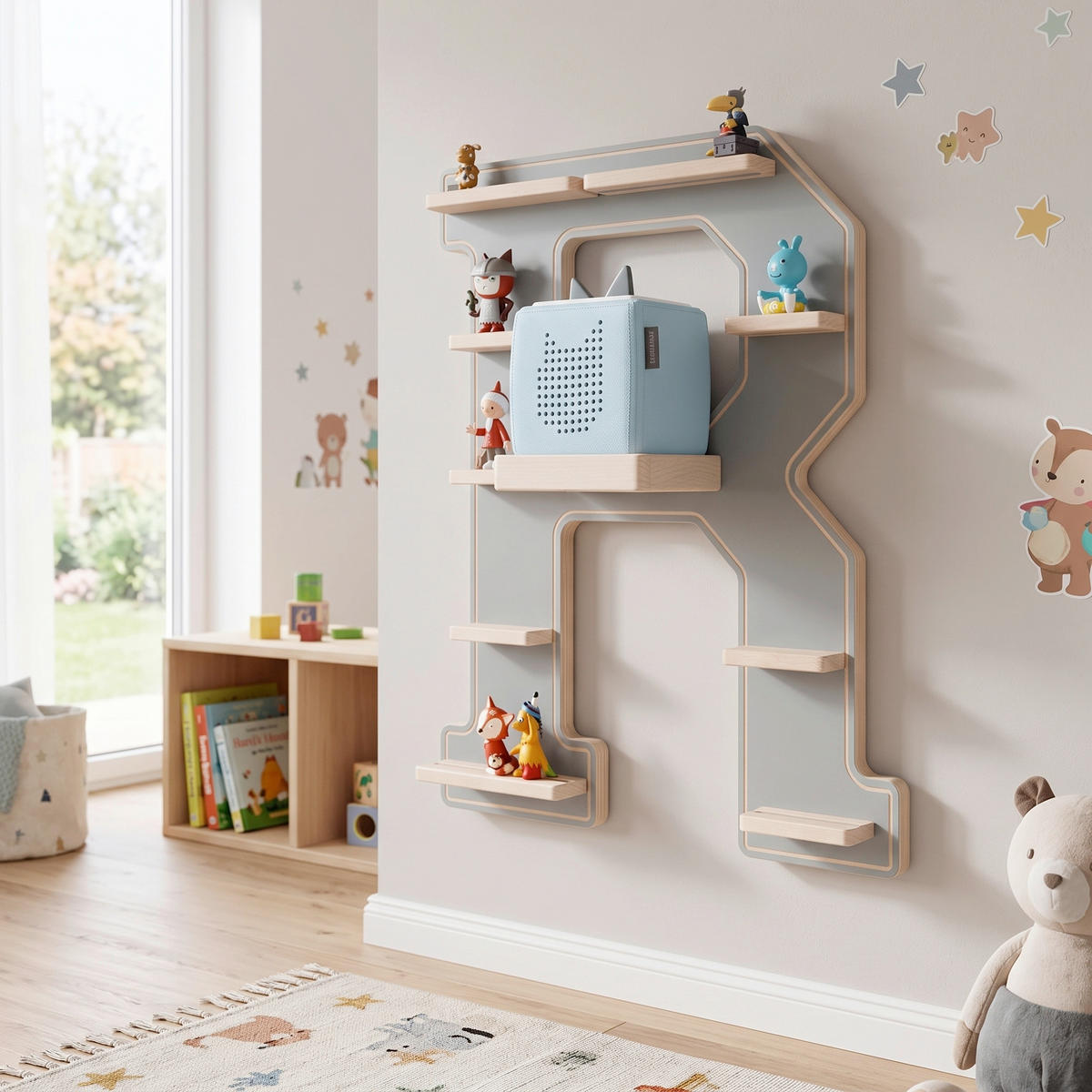 KINDERREGAL  - Grau, Modern, Holzwerkstoff (44/54/19cm) - Livetastic