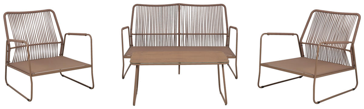 GARTENSET Webstoff Eisen  - Beige/Naturfarben, Design, Textil/Metall - Ambia Garden