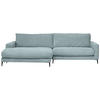 ECKSOFA in Cord Hellblau  - Schwarz/Hellblau, Design, Textil/Metall (190/272cm) - Lomoco