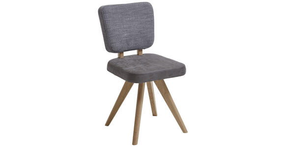 ECKBANKGRUPPE Flachgewebe Eiche Hartholz Grau, Eichefarben - Eichefarben/Grau, KONVENTIONELL, Holz/Textil (172/132cm) - Venda