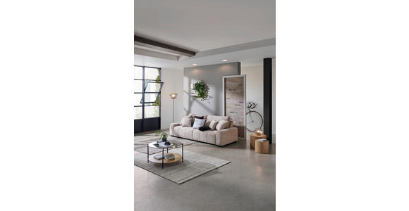 BIGSOFA Chenille Beige  - Dunkelbraun/Beige, KONVENTIONELL, Kunststoff/Textil (250/100/90cm) - Carryhome