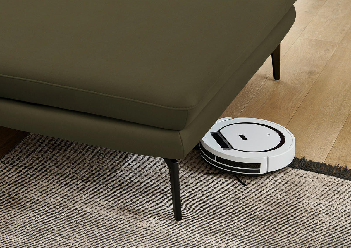 ECKSOFA in Echtleder Olivgrün  - Schwarz/Olivgrün, Design, Leder/Metall (310/180cm) - Dieter Knoll