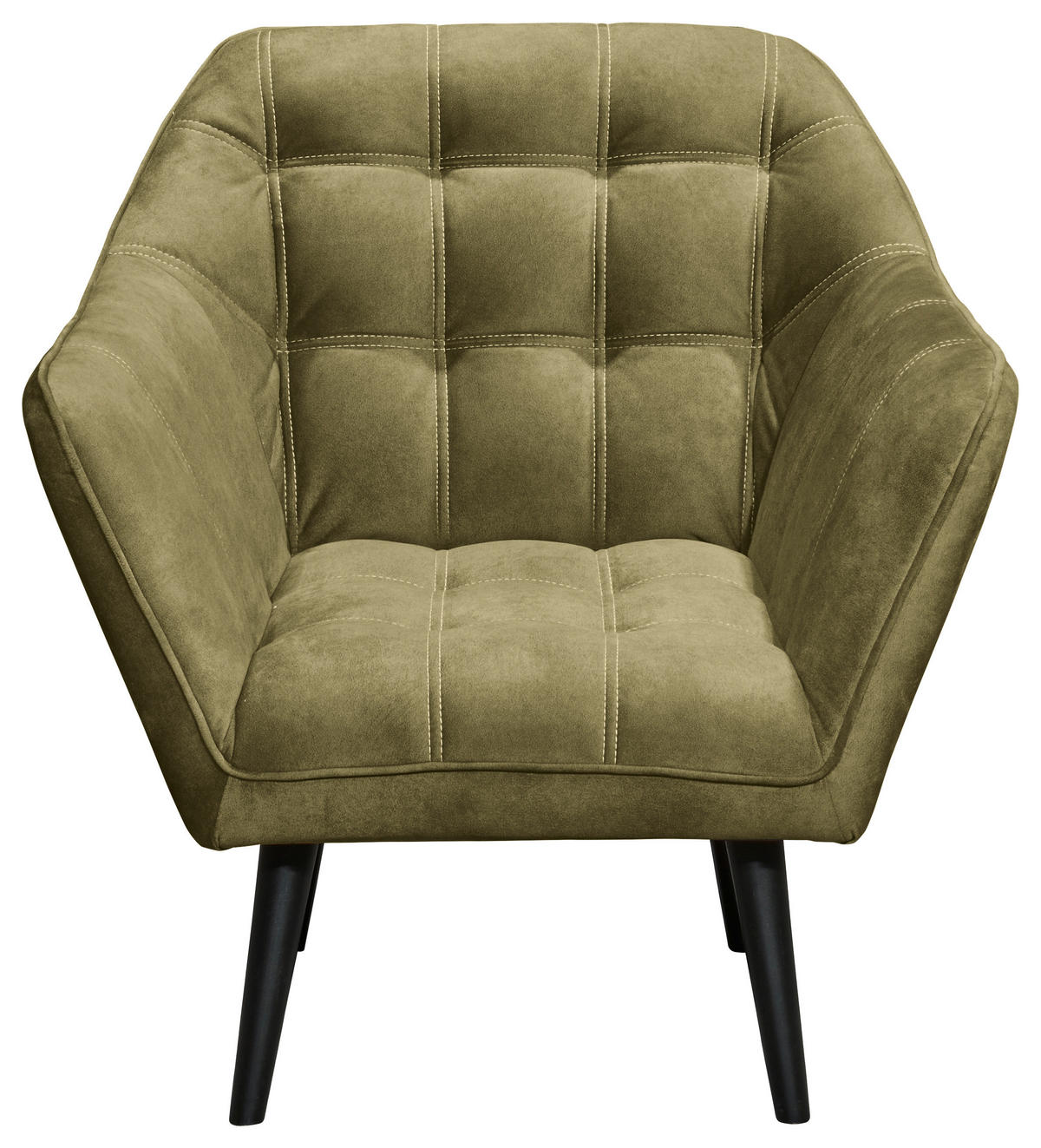 COCKTAILSESSEL in Mikrovelours Olivgrün  - Schwarz/Olivgrün, Modern, Holz/Holzwerkstoff (84/87/70cm) - MID.YOU