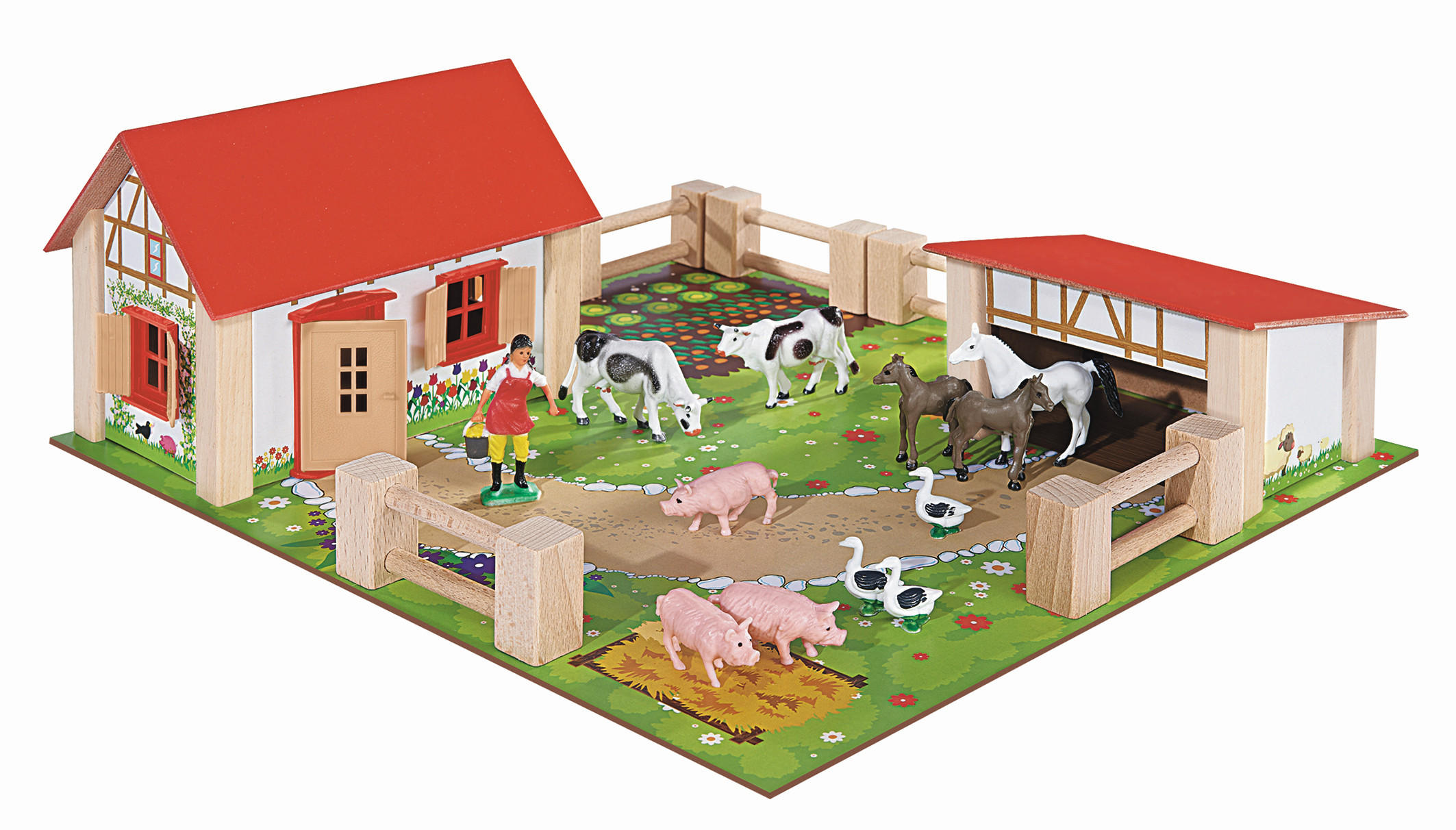 Bauernhofset - Multicolor, Basics, Holz (14,3/38/25,3cm) - Simba