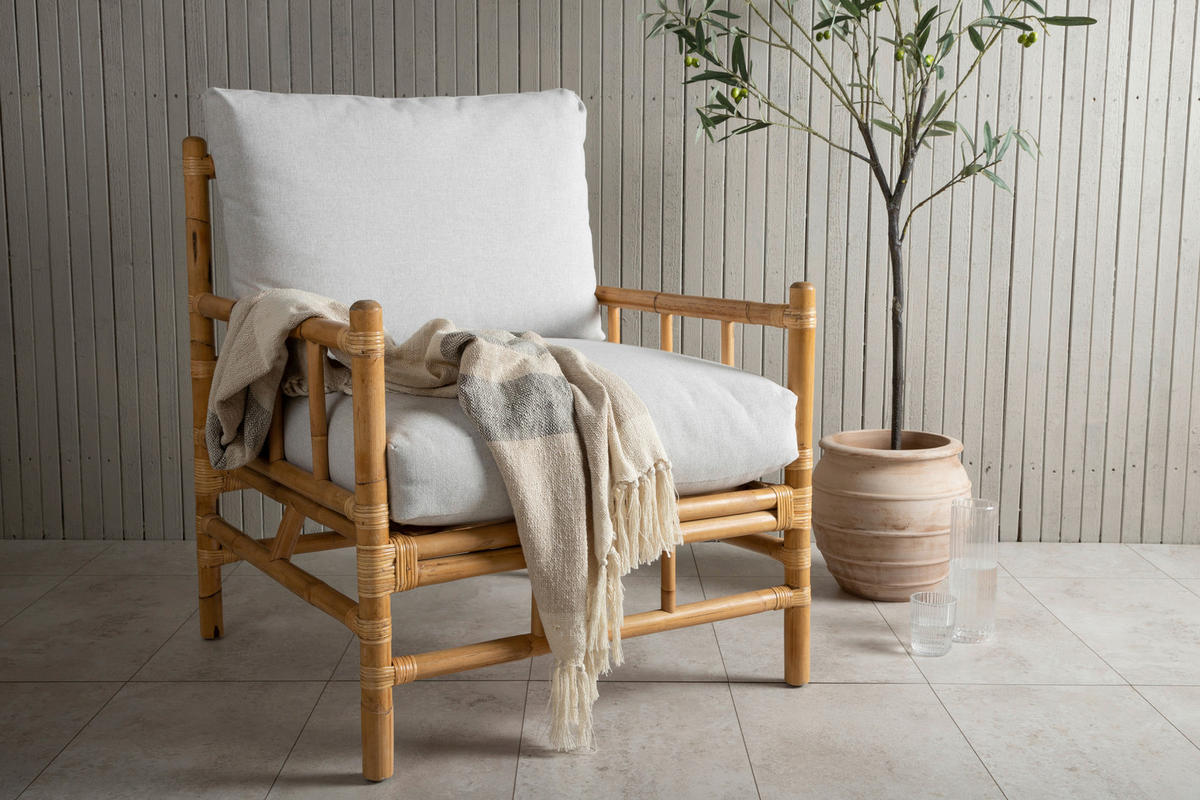 LOUNGESESSEL in Holz Hellbraun  - Hellbraun, KONVENTIONELL, Holz/Textil (78/88/77cm) - Gardenson