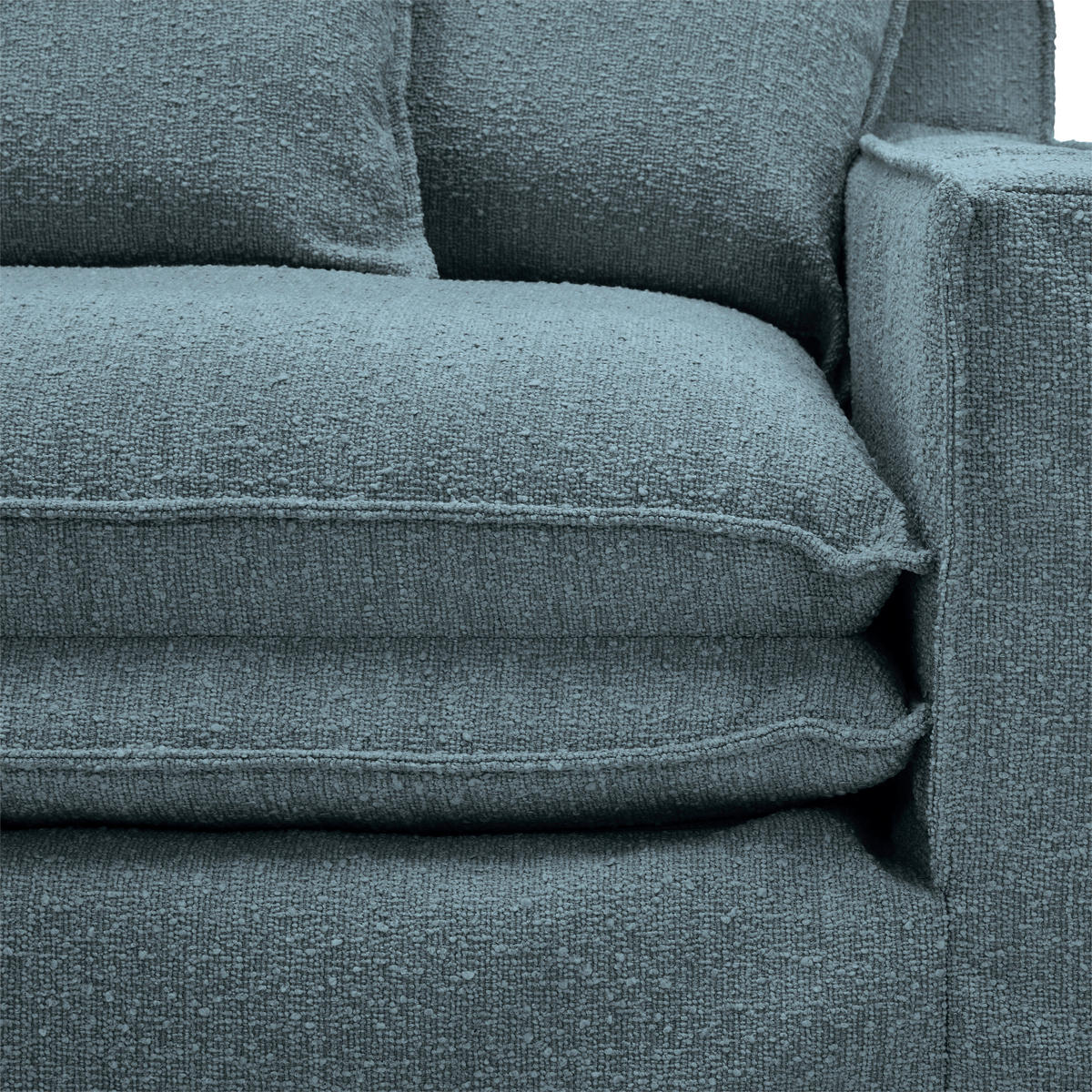 SESSEL Bouclé Blau    - Blau/Schwarz, Trend, Kunststoff/Textil (129/92/105cm) - Livetastic