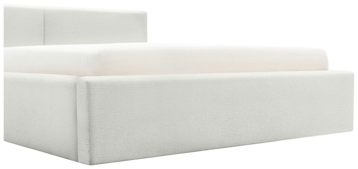 POLSTERBETT 140/200 cm  Weiss  - Weiss, Basics, Holz/Textil (140/200cm) - Boxxx
