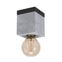 DECKENLEUCHTE 9/9/11 cm   - Schwarz/Grau, Basics, Stein/Metall (9/9/11cm) - Eglo