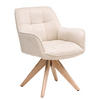 ARMLEHNSTUHL  Sitzfläche 360° drehbar Chenille  - Eichefarben/Beige, Basics, Holz/Textil (64/85/62cm) - Livetastic