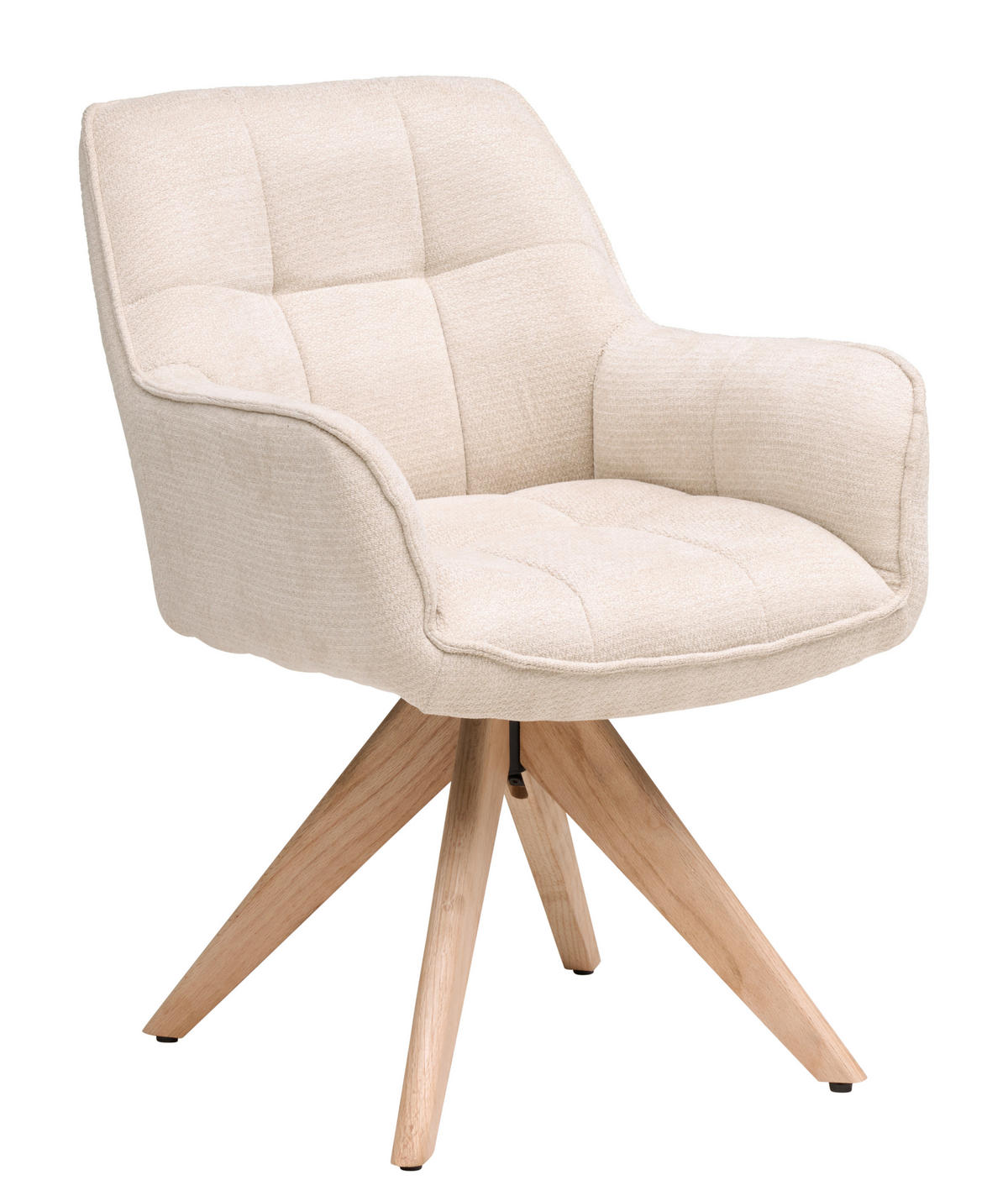 ARMLEHNSTUHL  Sitzfläche 360° drehbar Chenille  - Eichefarben/Beige, Basics, Holz/Textil (64/85/62cm) - Livetastic