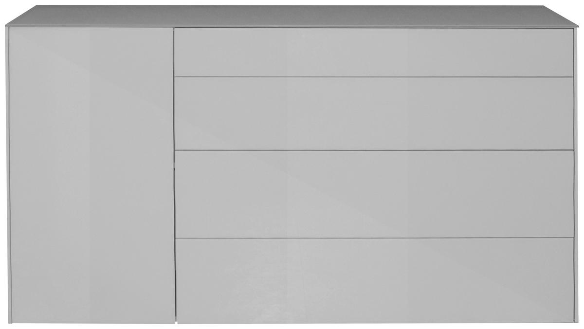 SIDEBOARD Imola  in 169/89/42 cm  - Hellgrau/Schwarz, Design, Glas/Holzwerkstoff (169/89/42cm) - Novel