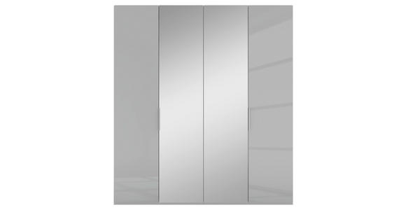 DREHTÜRENSCHRANK 200/223/62 cm 4-türig Grau - Alufarben/Grau, KONVENTIONELL, Glas/Holzwerkstoff (200/223/62cm) - Novel