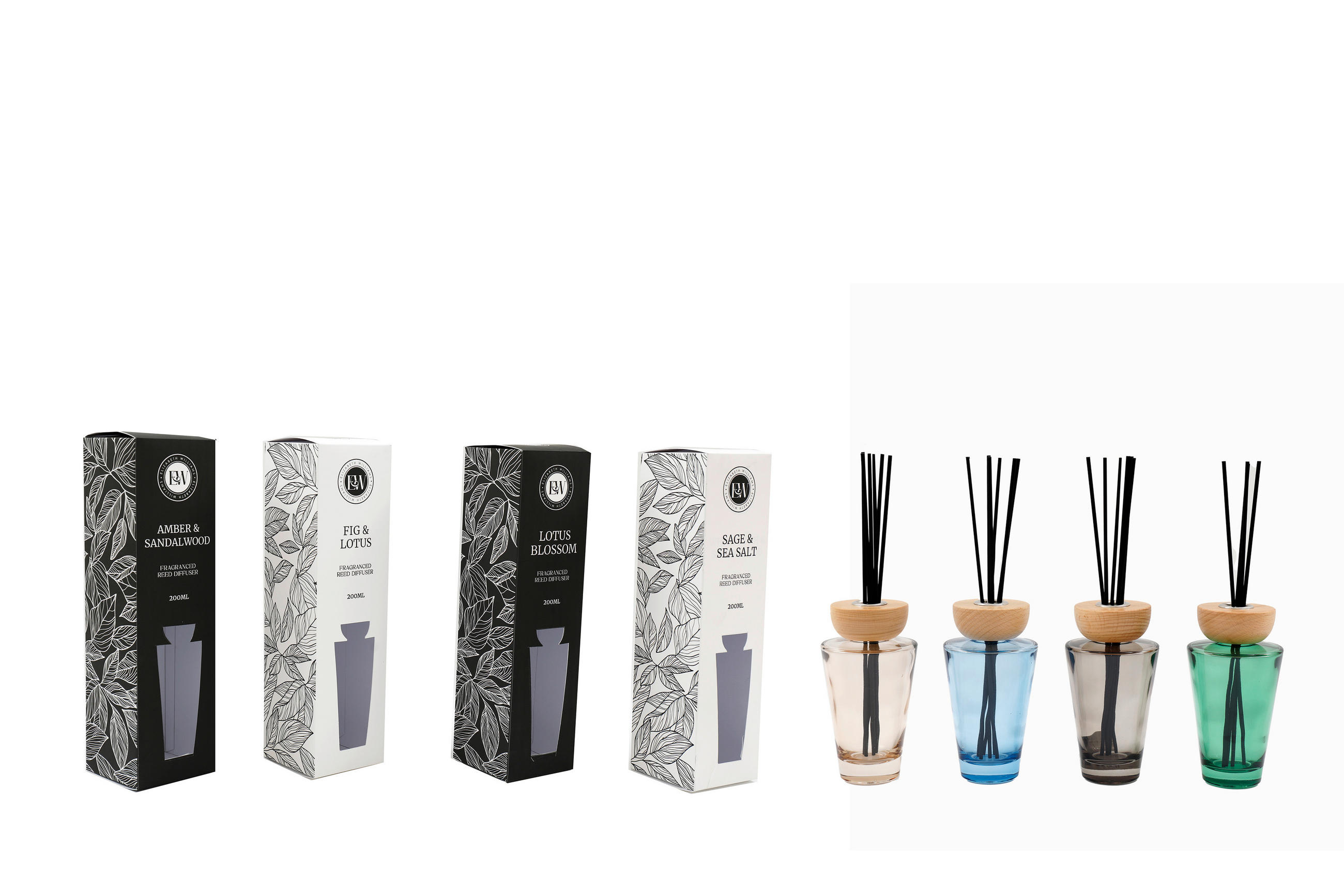 AROMAPÁLCÁK   - többszínű, Basics, Üveg/fa (7.6/28/7.6cm)