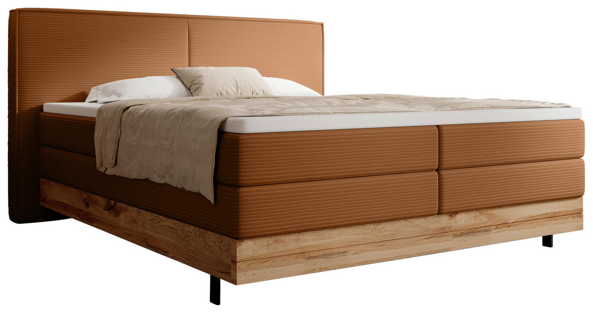 BOXSPRINGBETT 140/200 cm  in Braun  - Schwarz/Braun, Natur, Holz/Textil (140/200cm) - Valnatura