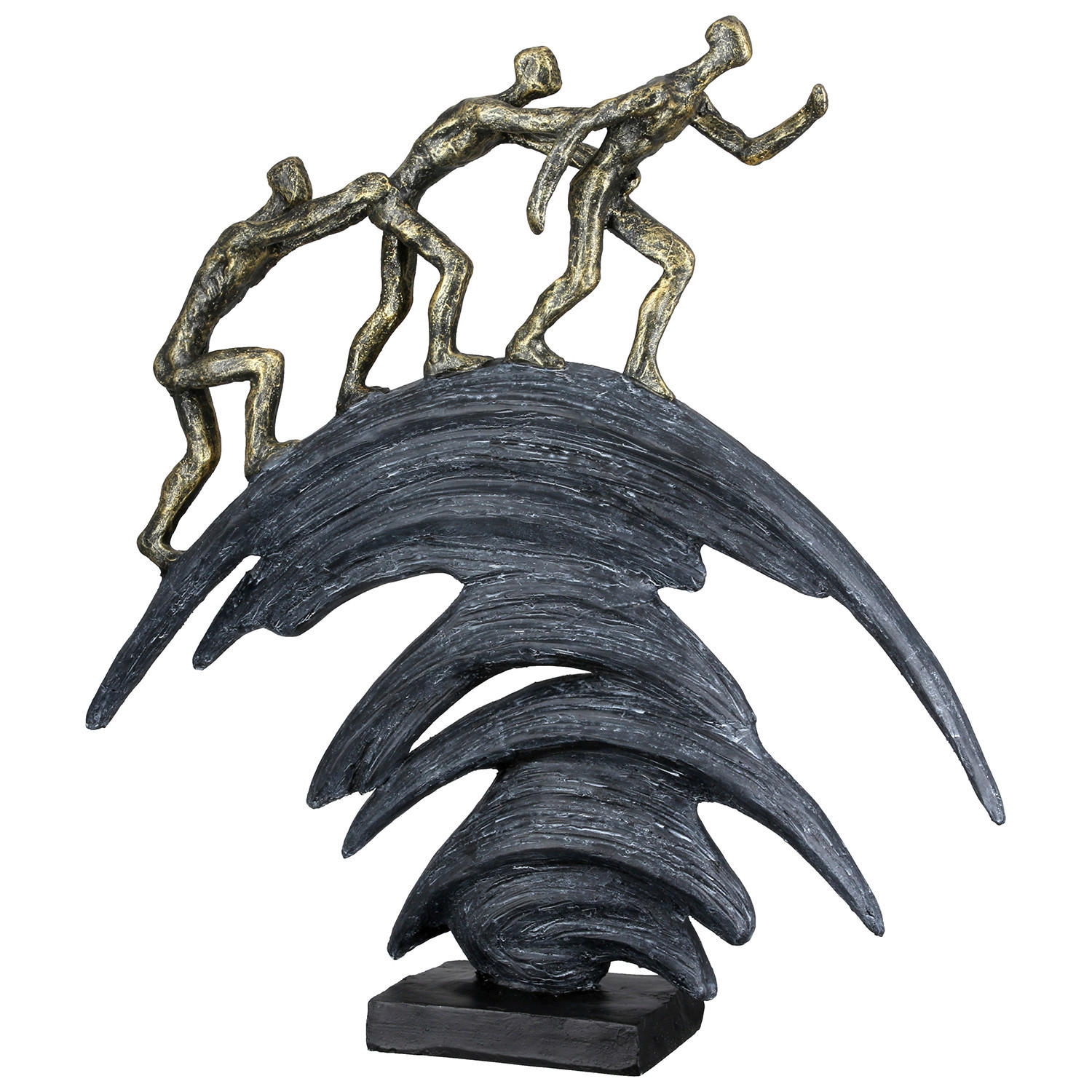 SKULPTUR - Bronzefarben/Grau, Basics, Kunststoff (36/37/7,5cm)