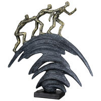 SKULPTUR - Bronzefarben/Grau, Basics, Kunststoff (36/37/7,5cm)