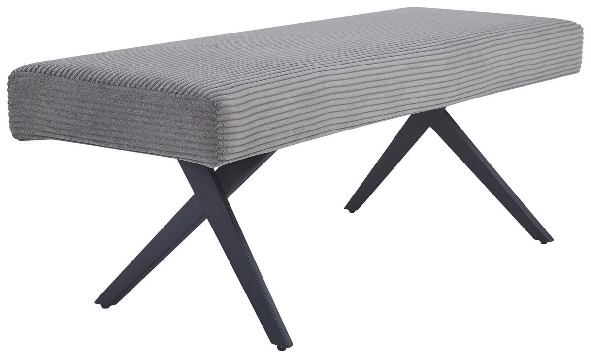 SITZBANK in Metall, Textil Dunkelgrau  - Dunkelgrau/Schwarz, KONVENTIONELL, Textil/Metall (140/49/47cm) - MID.YOU