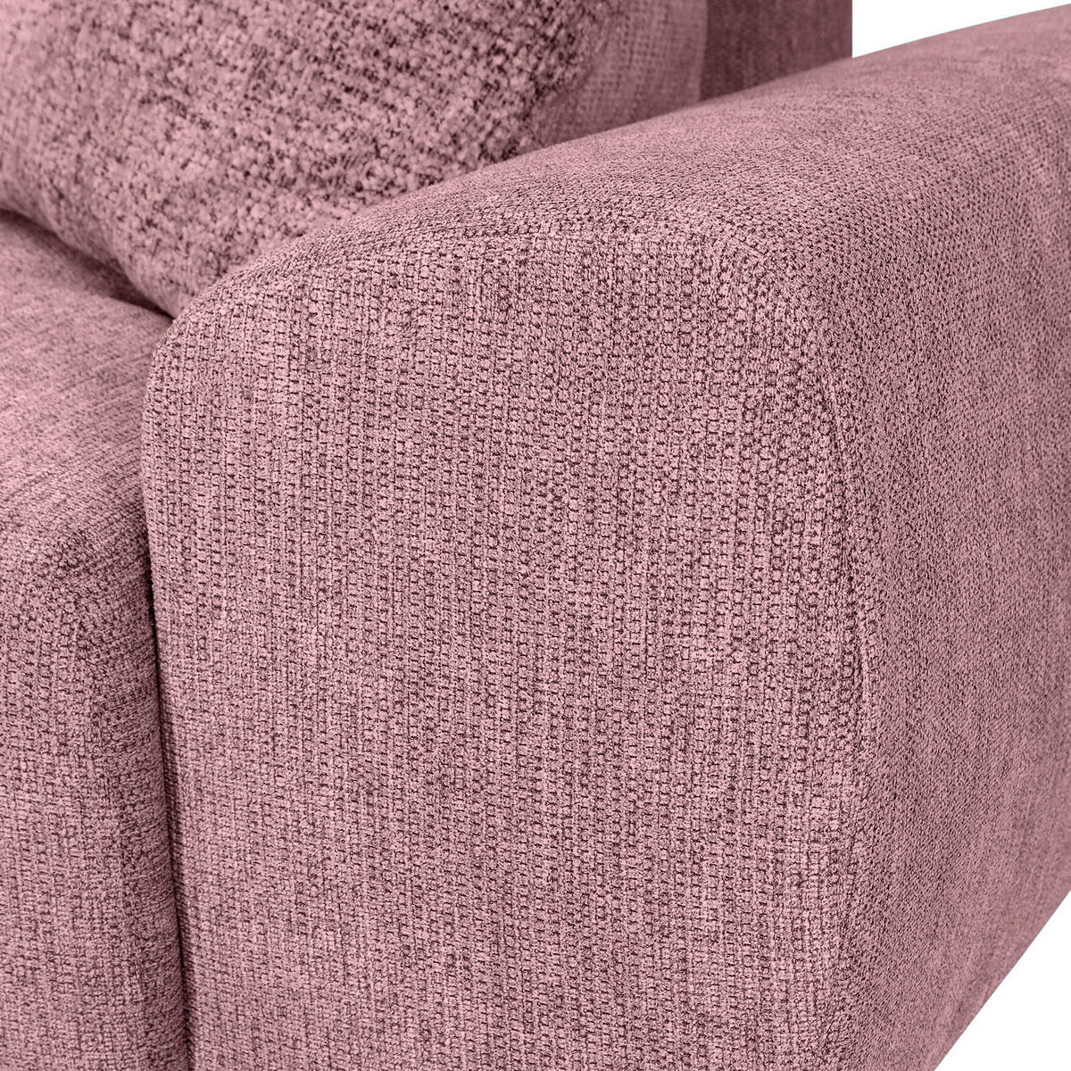 ECKSOFA Altrosa Flachgewebe  - Schwarz/Altrosa, KONVENTIONELL, Textil/Metall (180/295cm) - Carryhome