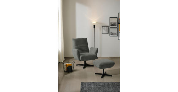 SESSEL in Teddystoff Grau  - Schwarz/Grau, Design, Textil/Metall (60/94/86cm) - Dieter Knoll