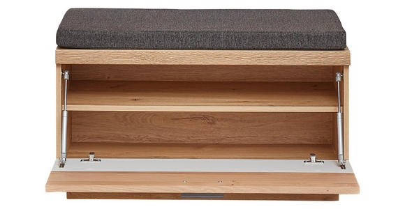 GARDEROBENBANK 85/51/38 cm - Wildeiche/Anthrazit, Design, Holzwerkstoff/Textil (85/51/38cm) - Novel