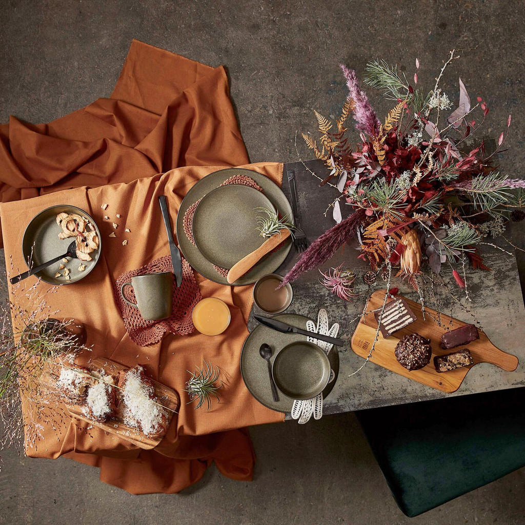 Thumbnail - Aida Desserttellerset Raw, Graubraun, Keramik, 6-teilig, rund, lebensmittelecht, Essen & Trinken, Geschirr, Teller, Kuch...