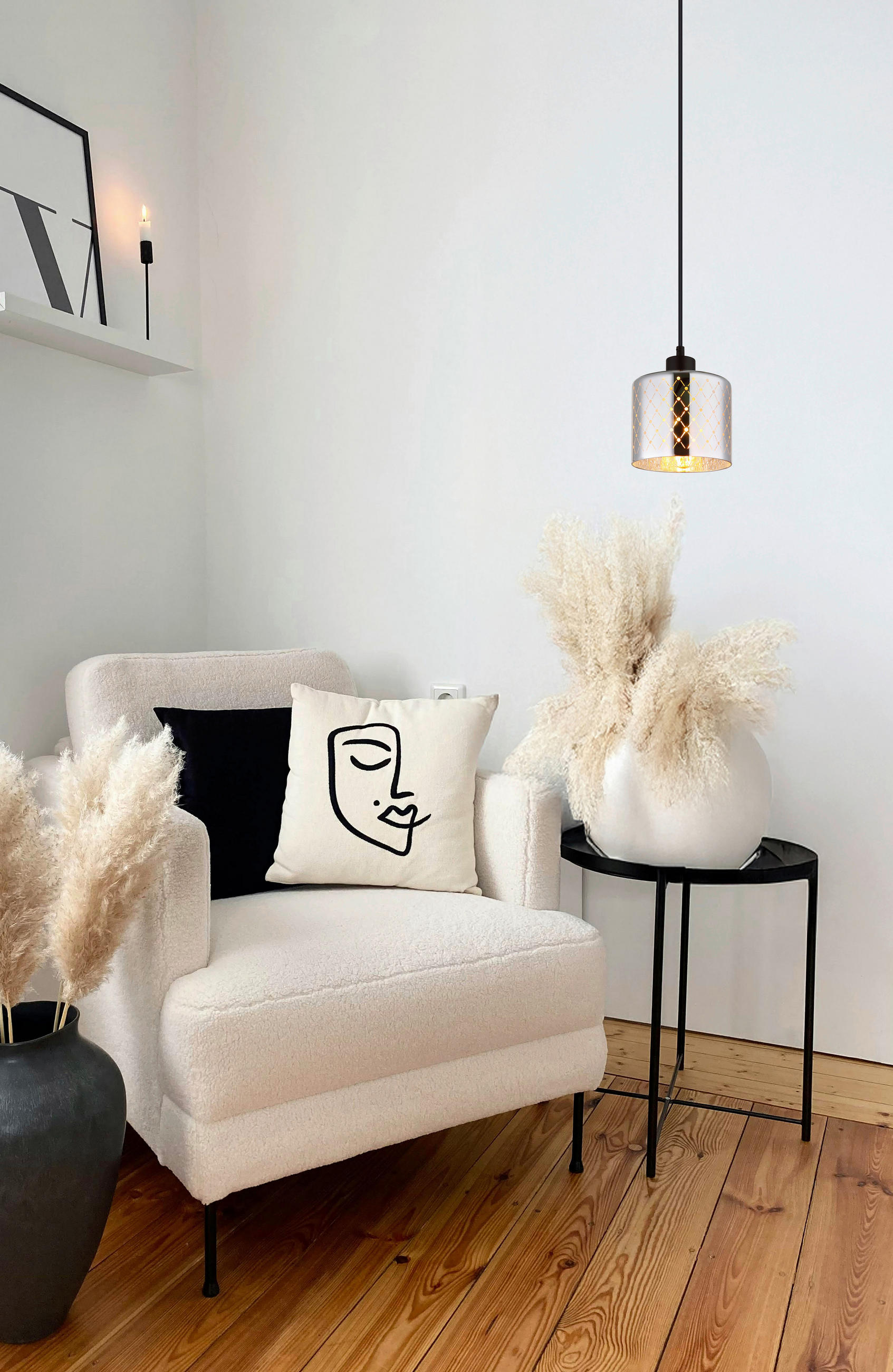 HÄNGELEUCHTE 15/120 cm  - Klar/Chromfarben, Basics, Glas/Kunststoff (15/120cm) - Globo