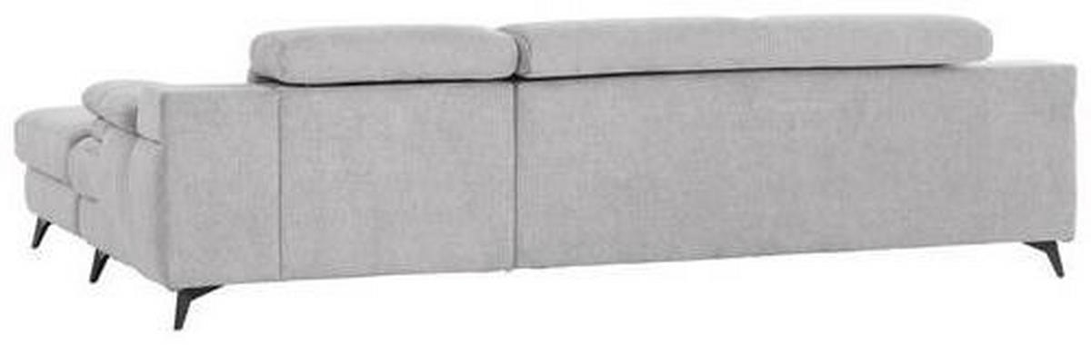 ECKSOFA Silberfarben Chenille  - Silberfarben/Schwarz, Design, Textil/Metall (291/80-98/178cm) - Livetastic