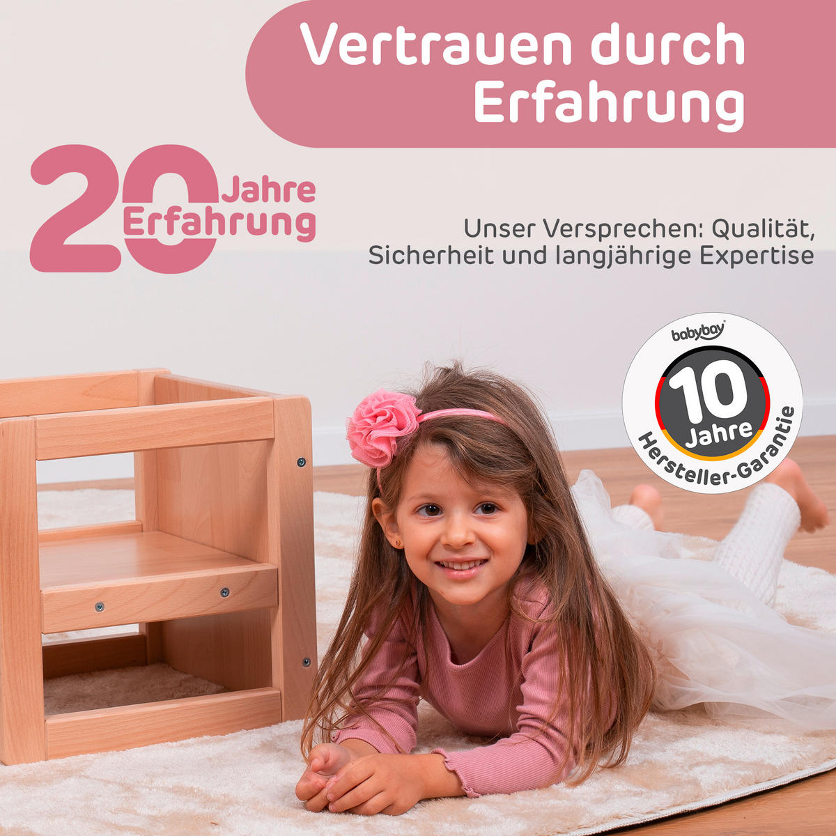 LERNTURM Littlefoot 3-in-1  - Beige, Basics, Holz (32/32/322cm) - Tobi