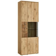 VITRINE Alteiche  73,3/206,9/37,4 cm  - Alteiche/Anthrazit, KONVENTIONELL, Glas/Holz (73,3/206,9/37,4cm) - Linea Natura