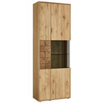 VITRINE Alteiche  73,3/206,9/37,4 cm  - Alteiche/Anthrazit, KONVENTIONELL, Glas/Holz (73,3/206,9/37,4cm) - Linea Natura