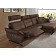 ECKSOFA in Echtleder Braun  300/157 cm  - Schwarz/Braun, Design, Leder/Metall (300/157cm) - Dieter Knoll