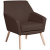 SESSEL in Lederlook Braun  - Buchefarben/Braun, Design, Holz/Textil (67/81/71cm) - Max Winzer
