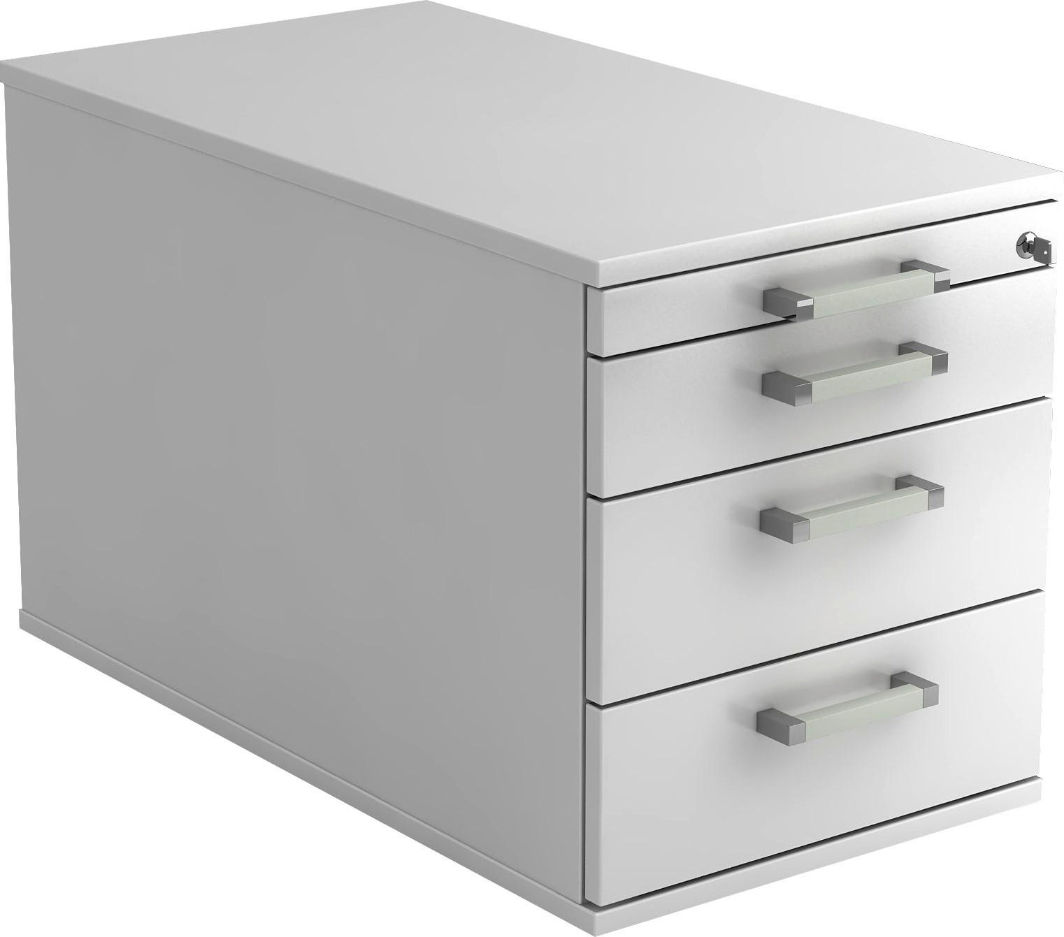 ROLLCONTAINER Weiß  - Chromfarben/Weiß, KONVENTIONELL, Holzwerkstoff/Kunststoff (42,8/51,2/80cm) - Venda