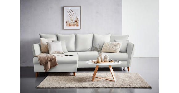 ECKSOFA in Webstoff Creme 284/162 cm - Eichefarben/Creme, KONVENTIONELL, Holz/Textil (284/162cm) - Carryhome
