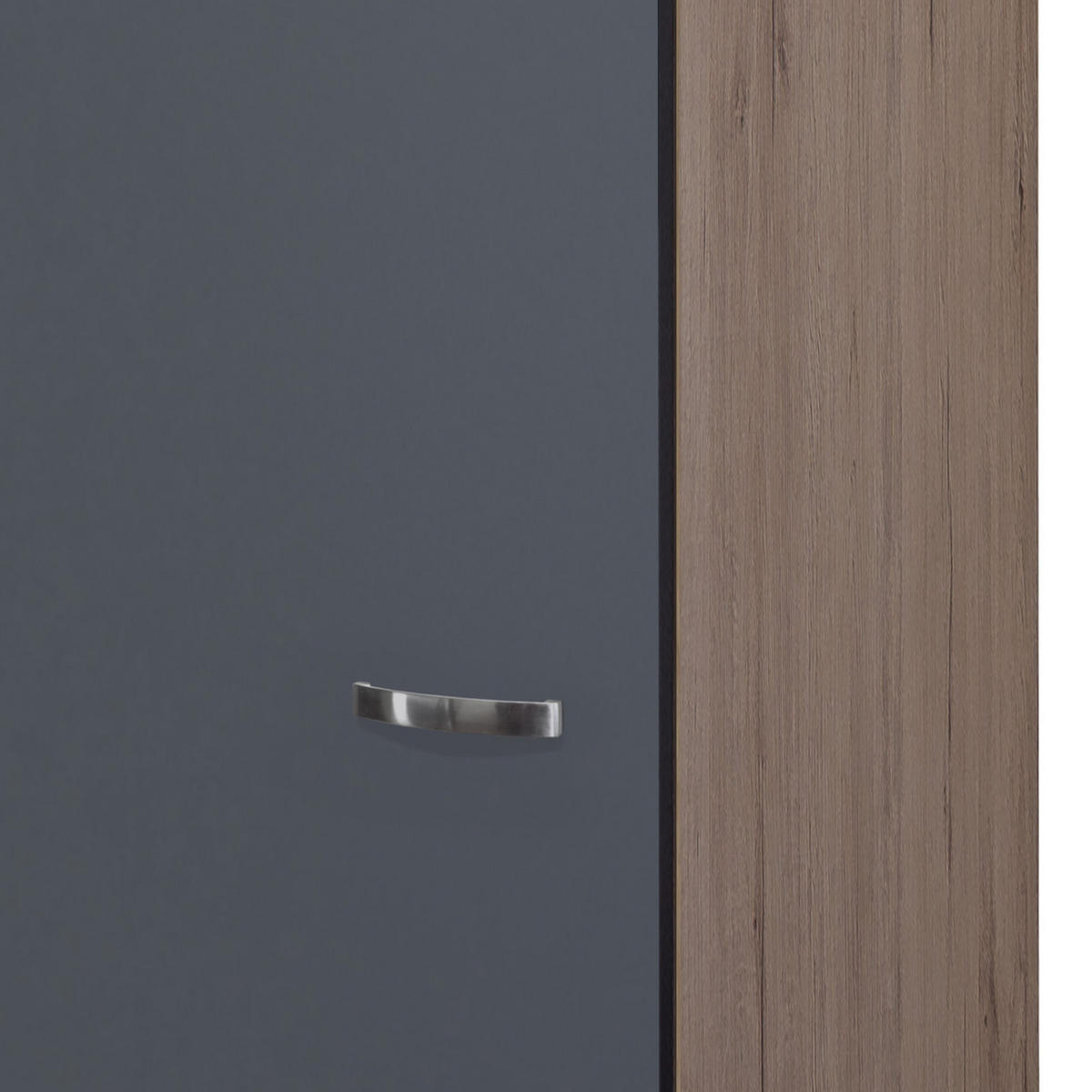 GESCHIRRSCHRANK 50/200/57 cm  in Eiche San Remo, Dunkelgrau  - Edelstahlfarben/Dunkelgrau, MODERN, Holzwerkstoff/Metall (50/200/57cm) - FlexWell