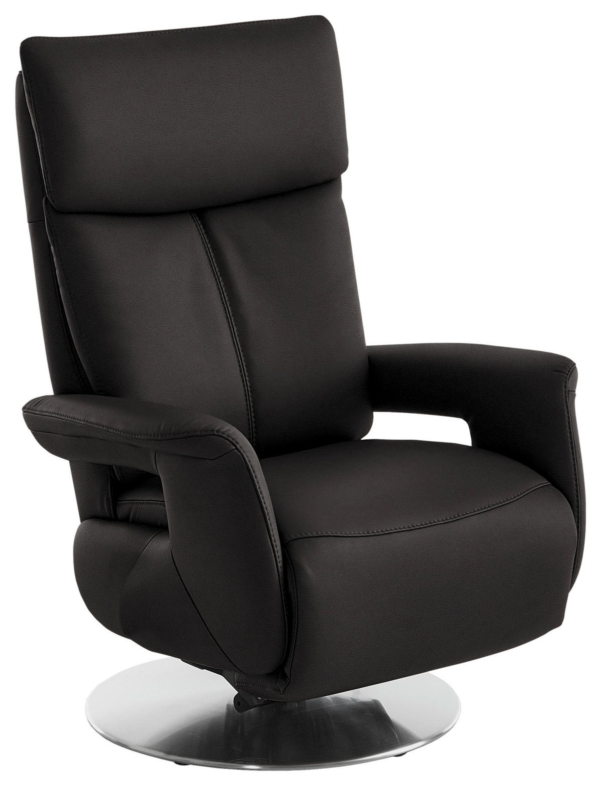 RELAXSESSEL in Leder Dunkelbraun  - Edelstahlfarben/Dunkelbraun, Design, Leder/Metall (78/112/85cm) - Cantus