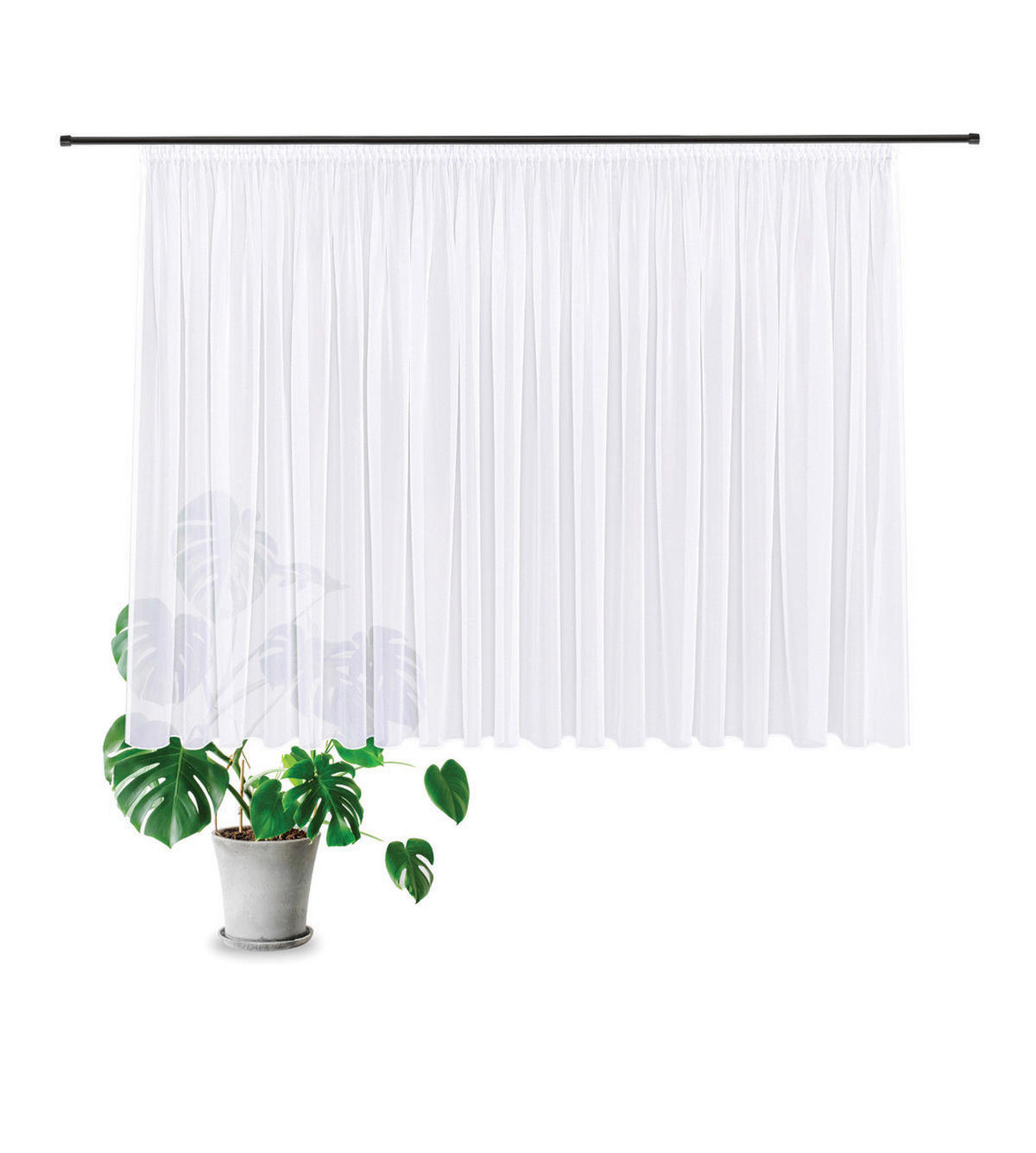 FERTIGSTORE  transparent  450/175 cm   - Weiß, Basics, Textil (450/175cm)