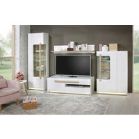 DNEVNI REGAL,  bela, barve hrasta  - barve hrasta/bela, Design, kovina/umetna masa (300/209/52cm) - Hom`in